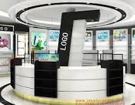round cosmetic display cabinets