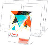 Amazon.com: Crtiin 6 Pcs Acrylic Slanted Sign Holder with ...