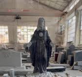 Carved Jesus Statue Granite Monument Bahama Blue Granite Religious  Tombstone, This is a beautifully carved sacred heart Jesus statue lid on  square pedestal shows in bahama blue granite., Our craftmen ...
