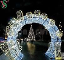 Outdoor Christmas Motif Decoration Led Arch Door Bridge Tunnel Light with  String Rope
