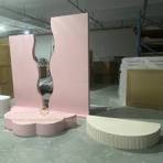 Half Round Stage - White Acrylic Wedding Platform - Custom Size