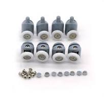 Shower Door Rollers, Set of 8 Single Shower Door  Runners/Wheels/Pulleys/Guides 23mm Diameter Home Bathroom DIY Replacement  Parts(4 Upper Rollers and 4 ...