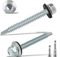 120 Pieces Trapezoidal Sheet Metal Screws Self Tapping with Sealing Washer  5.5x25mm + 2 Hex Socket M8 Socket Waterproof Galvanised Metal Roof Screws  ...