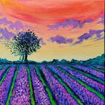 Lavender Field at Sunset