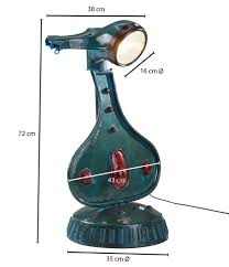 Finebuy Tischlampe 72cm Metall Stehlampe Retro Lampe Beleuchtung