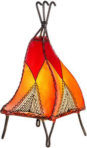 Orientalische Tischlampe Emel 37cm Lederlampe Hennalampe Lampe