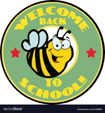 Green Welcome Back To School Bee Circle Royalty Free Vector