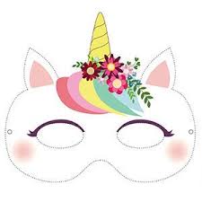 Masque De Licorne A Imprimer Avec Tete A Modeler Invitations Licornes Masques De Carnaval A Imprimer Decoration Anniversaire Licorne