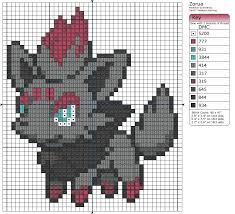570 Zorua By Makibird Stitching Deviantart Com On Deviantart Point De Croix Pokemon Point De Croix Broderie