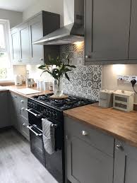 Greykitchen Tiledsplashback Decorativeshplashback Kitchen Remodel Small Kitchen Design Home Decor Kitchen