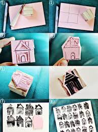 Stempel Selber Machen Haus Stempel Selber Machen Handgemachte Briefmarken Stoffdruck