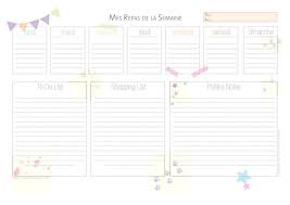 Menu De La Semaine Vierge Planning Hebdo De Repas Semainier A Imprimer Planning Vierge Planificateur Repas Tableau Menu
