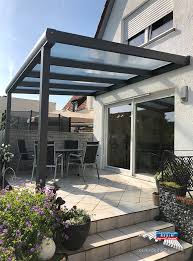 Ein Alu Terrassendach Der Marke Rexopremium 4m X 3m In Anthrazit Mit Makrolon Uv 2 16 30 Cc Klar Hitzestopp Steg Uberdachung Terrasse Uberdachungen Stegplatten
