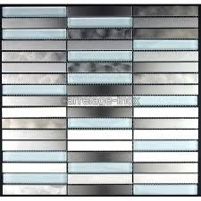 Carrelage Inox Et Verre Mosaique Plan Travail Cuisine Multiinox Liner En 2020 Carrelage Inox Credence Inox Et Carrelage