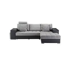 Canape Angle Convertible Meridienne Droite Alice Pu Anthracite Tissu Gris Canape Angle Convertible Mobilier De Salon Canape Angle