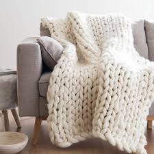 Plaid Tricote Ecru 130x170 Hygge Maisons Du Monde Deco Maison Meuble De Style Hygge Maison