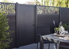 Porte Aluminium Neva Gris Fonce L 0 90 X H 1 70 M Brico Depot Cloture Jardin Claustra Claustra Exterieur