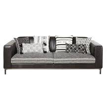 Canape 3 Places En Cuir Noir Maisons Du Monde Canape 3 Places Canape En Cuir Canape Vintage