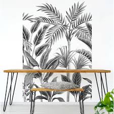 Papier Peint Vinyle Motif Tropical Forest Blanc Et Noir Leroy Merlin Papier Peint Vinyle Papier Peint Papier Peint Blanc