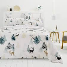Notre Housse Coup De Cœur Pour Cet Hiver Housse De Couette En Coton Reversible A Motifs Imprimes Foret En Hiver D U Housse De Couette Linge De Lit Housses