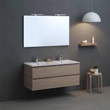 Meuble De Salle De Bains Double Lavabo Avec Miroir 120 Cm Orme 02010041100028 Meuble De Salle De Bain Meuble Salle De Bain Salle De Bain Design
