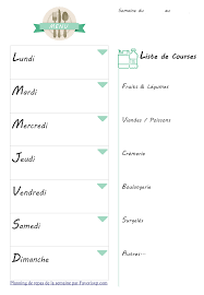 Page De Planning Menu De La Semaine A Imprimer Menu Semaine Planning Menu Semaine Et Tableau Menu