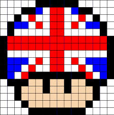 Uk Flag Mushroom Perler Bead Pattern Dessin Pixel Champignon Mario Pixel Art Champignon