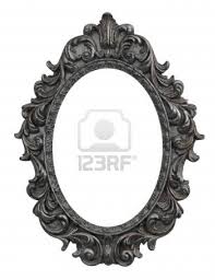 Baroque Oval Frame With Silver Leafs Cadre Ovale Tatouage Baroque Cadre Baroque