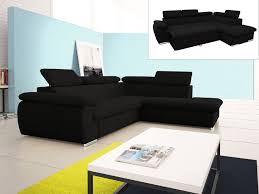 Canape D Angle Droit Convertible Fabien En Tissu Noir Canape Vente Unique Ventes Pas Cher Com Canape Angle Convertible Canape Angle Canape Lit Angle