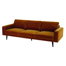 Canape 4 Places En Velours Jaune Moutarde Maisons Du Monde Canape 4 Places Canape Canape Capitonne