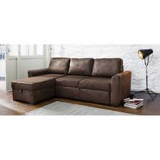 Canape D 39 Angle Convertible 3 X2f 4 Places En Suedine Marron Montreal Maisons Du Monde Sofa Wohnzimmermobel Ecksofa