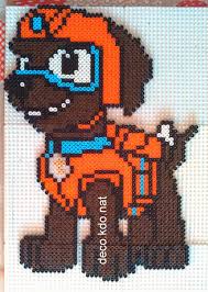 Perles Hama Zuma De La Pat Patrouille Paw Patrol Perles Hama Modeles De Toiles En Plastique Motifs De Toile