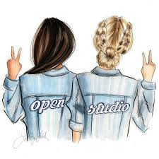 Pin By Louise Pirou On Akvarel Bff Drawings Best Friend Drawings Drawings Of Friends