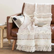 Plaid Berbere En Coton Beige 160x210 Beaver Maisons Du Monde Maison Du Monde Salons Chaleureux Maisonsdumonde