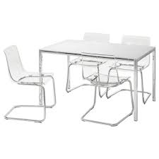 Torsby Tobias Table Et 4 Chaises Verre Blanc Transparent Ikea En 2020 Ikea Table En Verre Nettoyer Vitres
