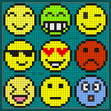 Theme Smiley Pixel Art Facile Coloriage Pixel Dessin Pixel