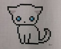 Pixel Art Chaton Blanc Termine Encre Pixel Art Licorne Pixel Art Pixel Art Chaton