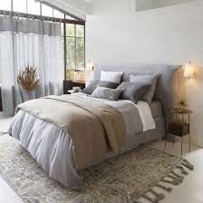 Tete De Lit A Housser H130 Cm Mereson Deco Chambre Grise Chambre Grise Housse De Couette Lin