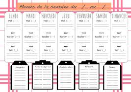 Planning Repas De Semaine A Imprimer Vierge Planning Vierge Modele De Planning Menu Semaine