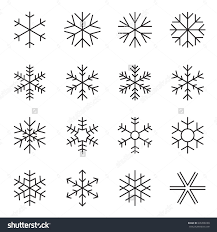 Stock Vector Thin Line Simple Snowflake Icons Symbols Of Winter Frost Snow Freezer Refrigerator Froz Simple Snowflake Bullet Journal Doodles Snowflakes Drawing