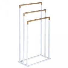 Porte Serviettes 2 Niveaux Blanc Et Couleur Bois Meuble Gifi Porte Serviette Et Serviettes