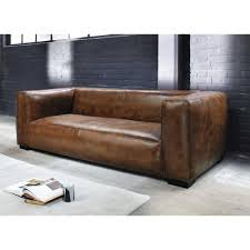 Canape 3 4 Places En Cuir Marron Maisons Du Monde Meubles En Cuir Canape En Cuir Canape Cuir Marron