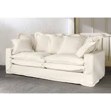 Canape 3 4 Places En Lin Gris Lisbonne Maisons Du Monde Decoration Salon Appartement Mobilier De Salon Canape