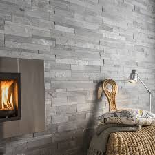 Plaquette De Parement Pierre Naturelle Gris Loft Parement Pierre Interieur Briquette De Parement Mur En Pierre Salon