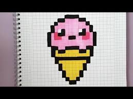 Glace Kawaii En Pixel Art Tuto Facile Glace Pixel Pixel Art Pixel Art Tuto Pixel Art Nourriture