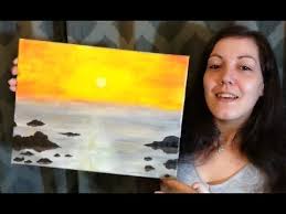 Demonstration De Peinture Acrylique Comment Peindre Un Bord De Mer Peintures Acryliques Faciles Peinture Peinture Abstraite