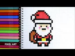 3 Comment Dessiner Le Pere Noel 4 Youtube Pixel Art Noel Pixel Art Dessin Noel