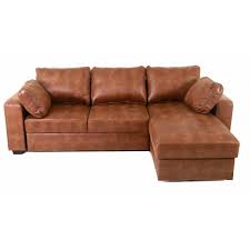 Canape D Angle Convertible Simili Cuir Cognac Parana Canape Angle Canape Angle Convertible Simili Cuir