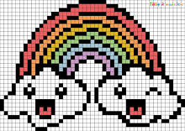 Pixel Art Arc En Ciel Par Tete A Modeler En 2020 Dessin Sur Petit Carreaux Pixel Art Coloriage Pixel Art