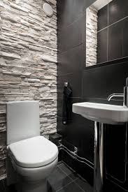 Bois Sur Noir Et Blanc Amenagement Toilettes Idee Deco Toilettes Toilettes Modernes